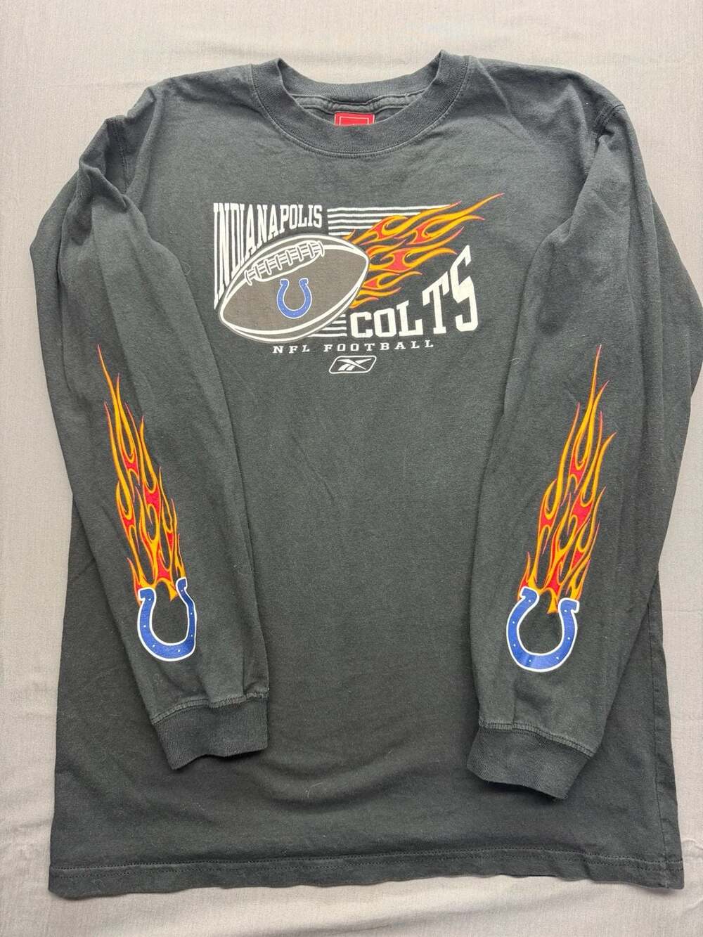 Reebok Indianapolis Colts Long Sleeve Flame T-Shirt Black